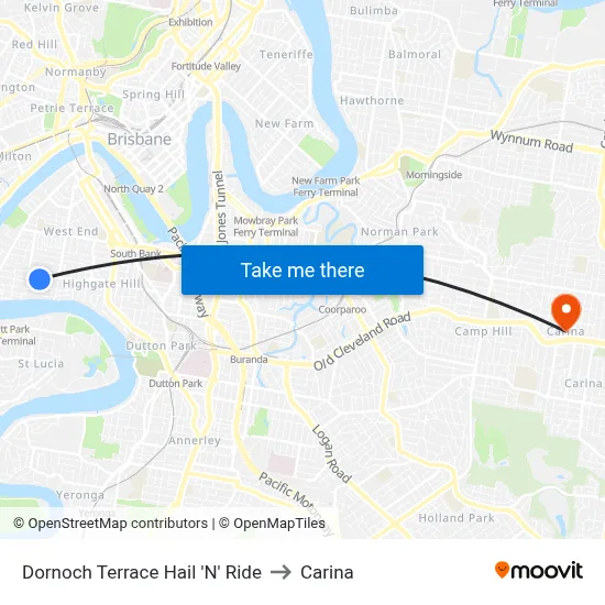 Dornoch Terrace Hail 'N' Ride to Carina map