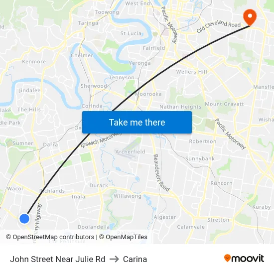 John Street Near Julie Rd to Carina map