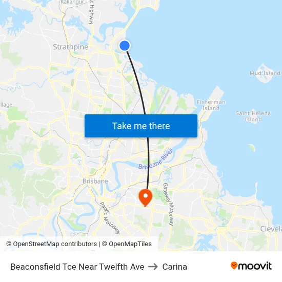 Beaconsfield Tce Near Twelfth Ave to Carina map