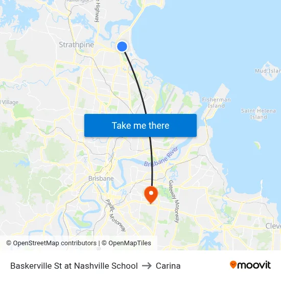 Baskerville St at Nashville School to Carina map