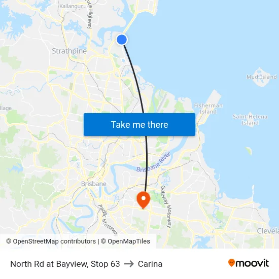 North Rd at Bayview, Stop 63 to Carina map