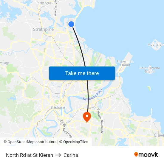 North Rd at St Kieran to Carina map