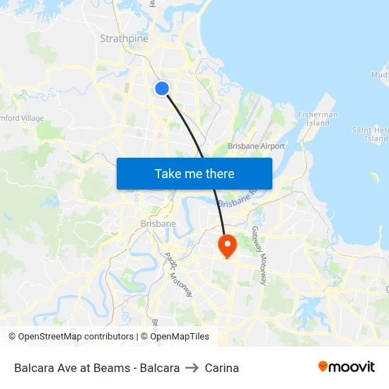 Balcara Ave at Beams - Balcara to Carina map