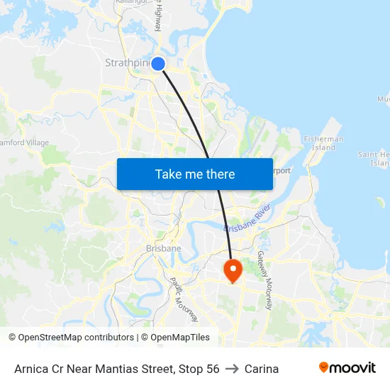 Arnica Cr Near Mantias Street, Stop 56 to Carina map
