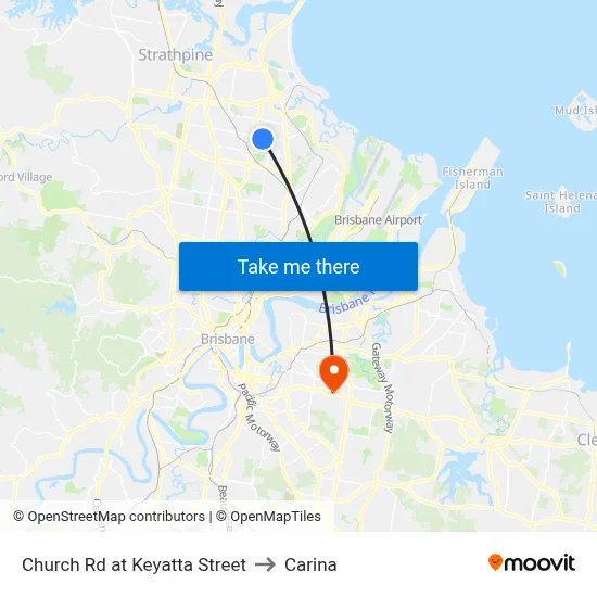 Church Rd at Keyatta Street to Carina map