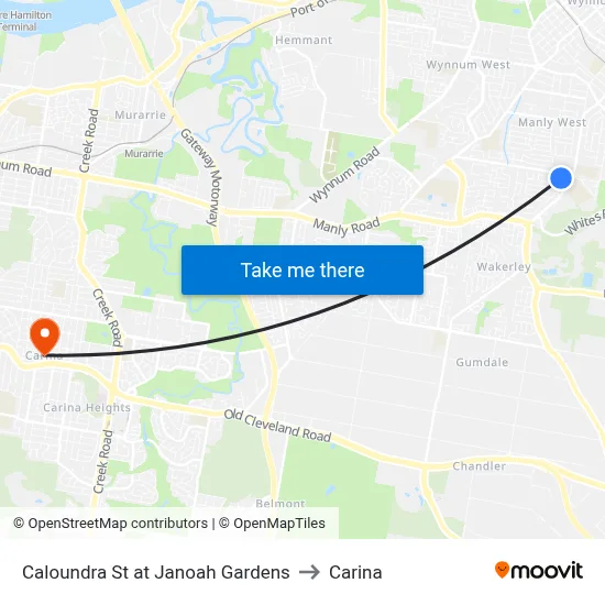 Caloundra St at Janoah Gardens to Carina map