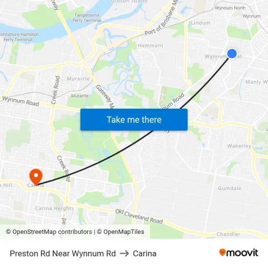 Preston Rd Near Wynnum Rd to Carina map