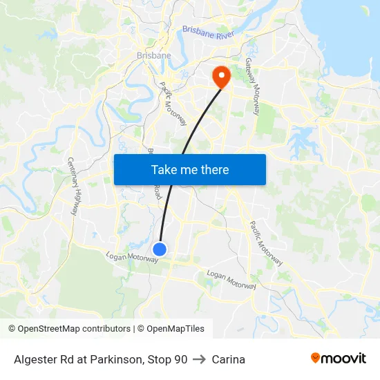 Algester Rd at Parkinson, Stop 90 to Carina map