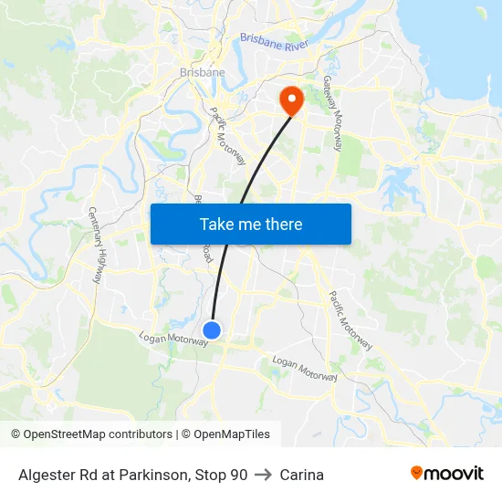 Algester Rd at Parkinson, Stop 90 to Carina map