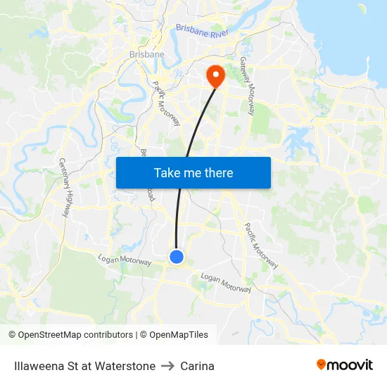Illaweena St at Waterstone to Carina map