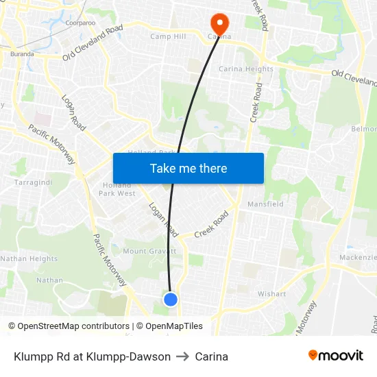 Klumpp Rd at Klumpp-Dawson to Carina map