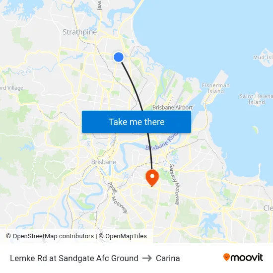 Lemke Rd at Sandgate Afc Ground to Carina map