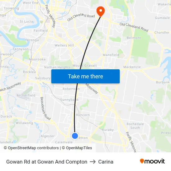 Gowan Rd at Gowan And Compton to Carina map