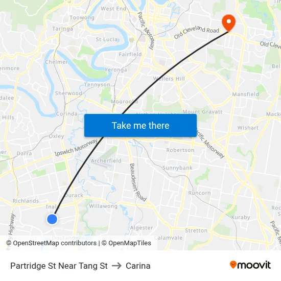 Partridge St Near Tang St to Carina map