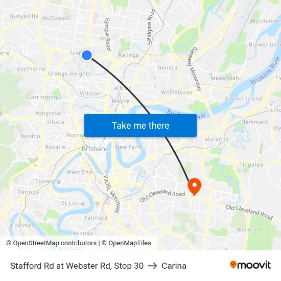 Stafford Rd at Webster Rd, Stop 30 to Carina map