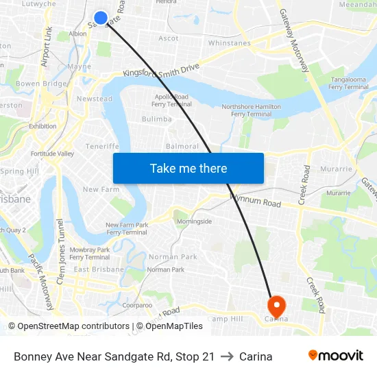 Bonney Ave Near Sandgate Rd, Stop 21 to Carina map