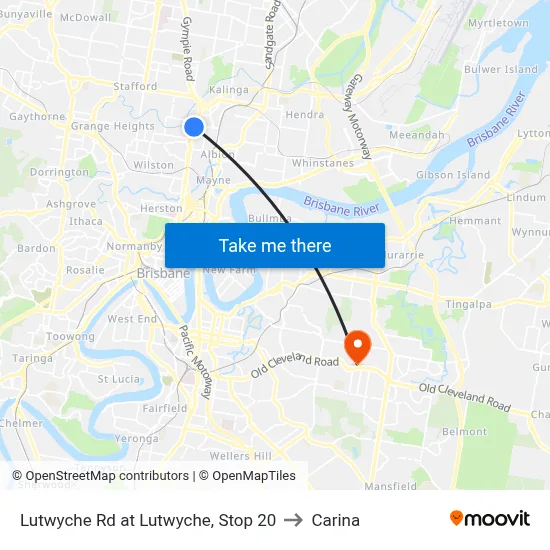 Lutwyche Rd at Lutwyche, Stop 20 to Carina map