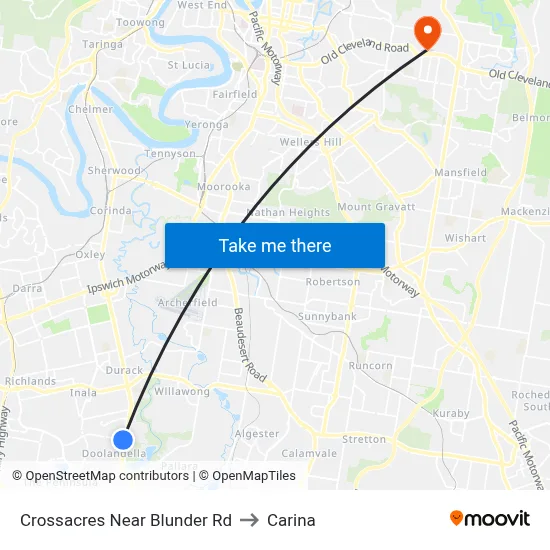 Crossacres Near Blunder Rd to Carina map