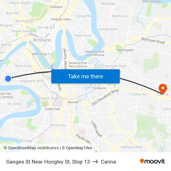 Ganges St Near Hoogley St, Stop 13 to Carina map