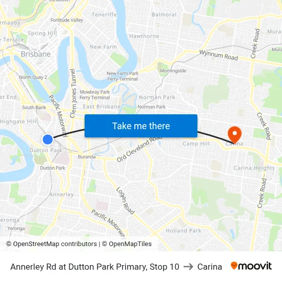 Annerley Rd at Dutton Park Primary, Stop 10 to Carina map