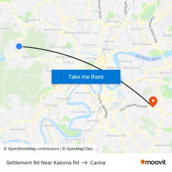 Settlement Rd Near Kaloma Rd to Carina map