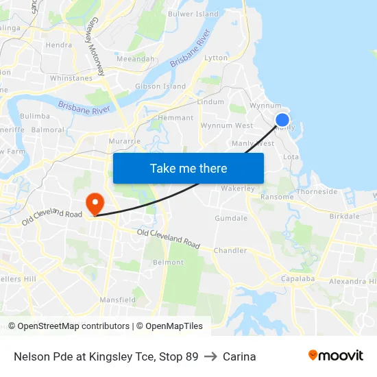 Nelson Pde at Kingsley Tce, Stop 89 to Carina map