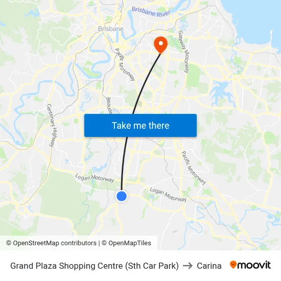 Grand Plaza Shopping Centre (Sth Car Park) to Carina map