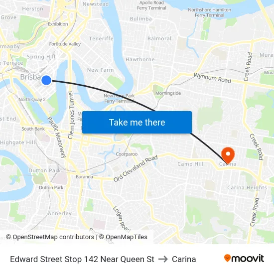 Edward Street Stop 142 Near Queen St to Carina map