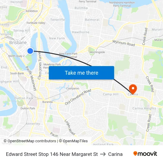 Edward Street Stop 146 Near Margaret St to Carina map