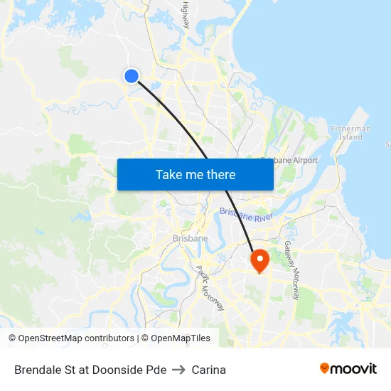 Brendale St at Doonside Pde to Carina map