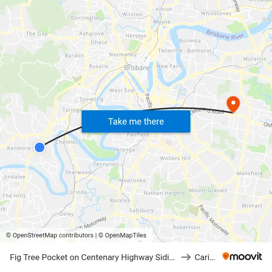 Fig Tree Pocket on Centenary Highway Siding to Carina map