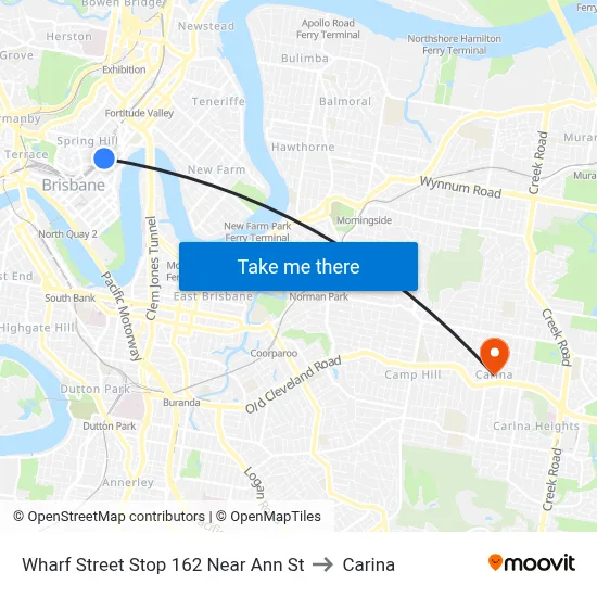 Wharf Street Stop 162 Near Ann St to Carina map