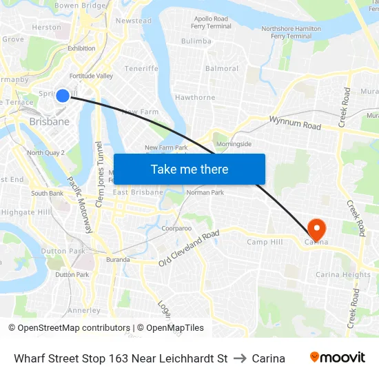 Wharf Street Stop 163 Near Leichhardt St to Carina map