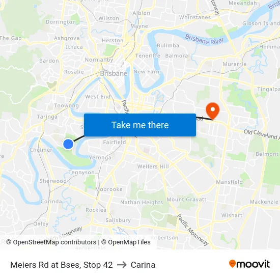 Meiers Rd at Bses, Stop 42 to Carina map