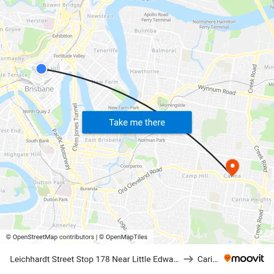 Leichhardt Street Stop 178 Near Little Edward St to Carina map