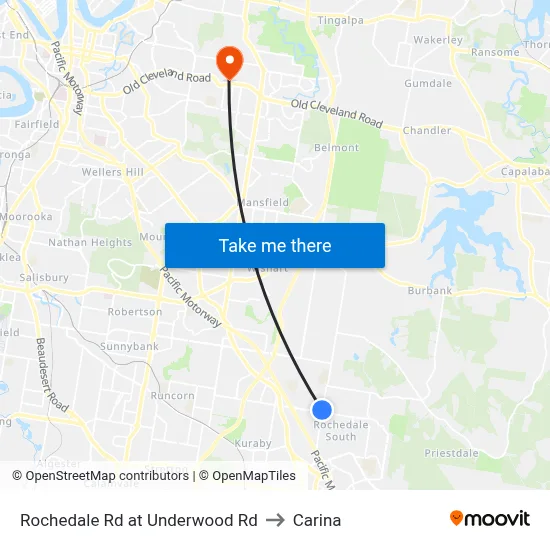 Rochedale Rd at Underwood Rd to Carina map