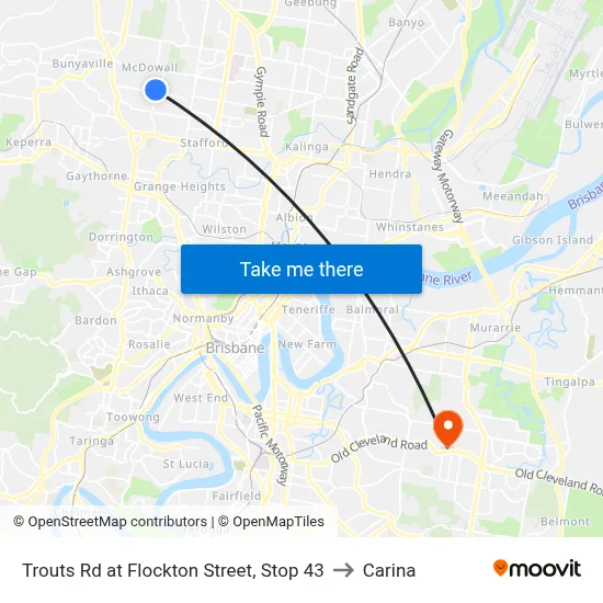 Trouts Rd at Flockton Street, Stop 43 to Carina map