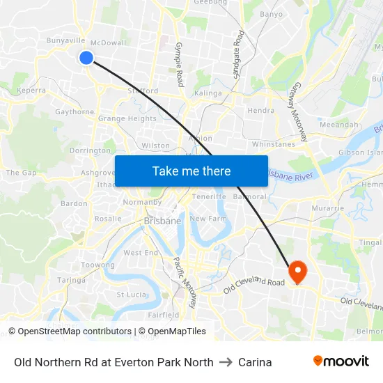 Old Northern Rd at Everton Park North to Carina map