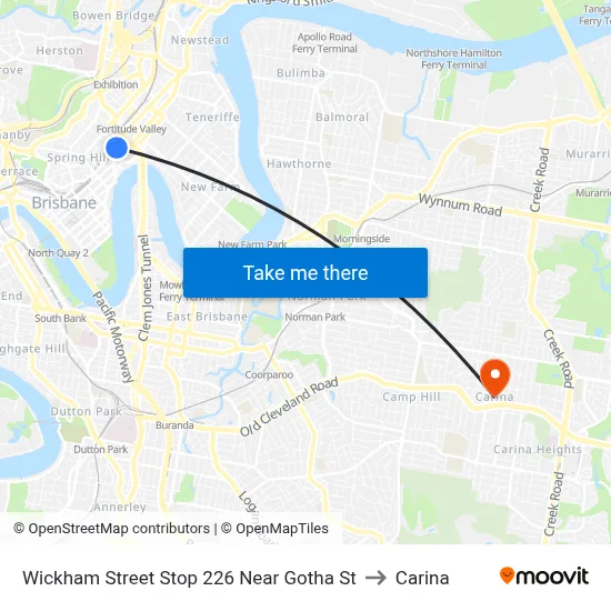 Wickham Street Stop 226 Near Gotha St to Carina map