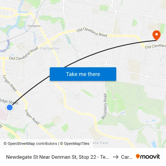Newdegate St Near Denman St, Stop 22 - Temp Closure to Carina map