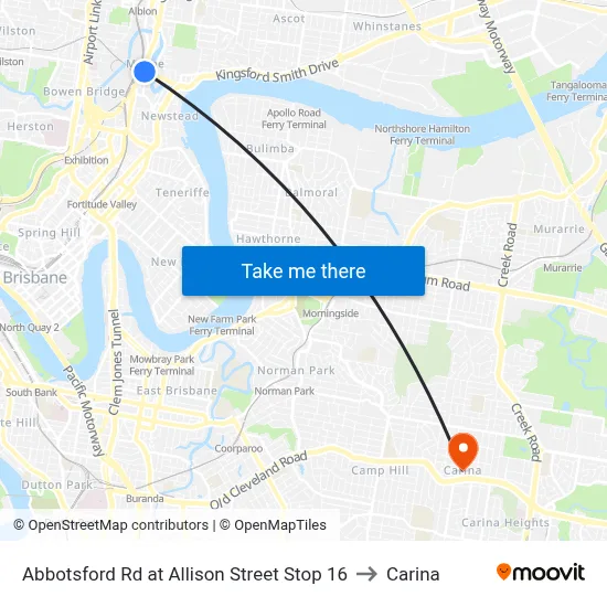 Abbotsford Rd at Allison Street Stop 16 to Carina map
