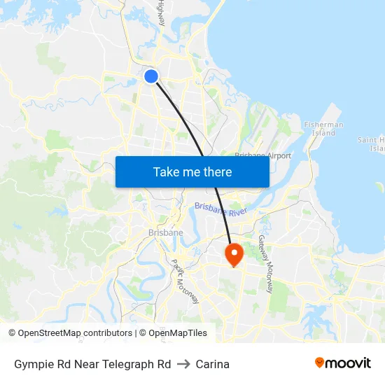 Gympie Rd Near Telegraph Rd to Carina map