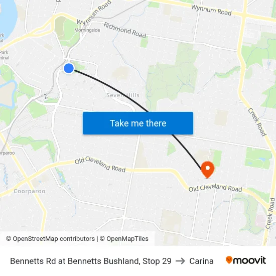 Bennetts Rd at Bennetts Bushland, Stop 29 to Carina map