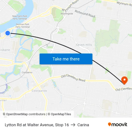 Lytton Rd at Walter Avenue, Stop 16 to Carina map
