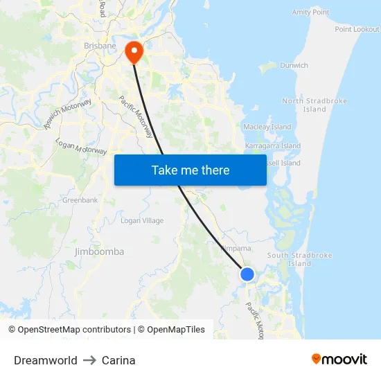 Dreamworld to Carina map