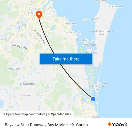 Bayview St at Runaway Bay Marina to Carina map