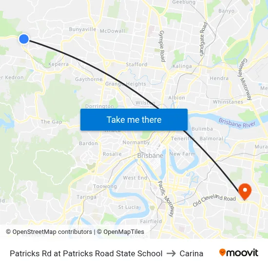 Patricks Rd at Patricks Road State School to Carina map