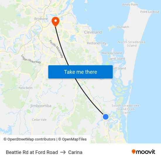 Beattie Rd at Ford Road to Carina map