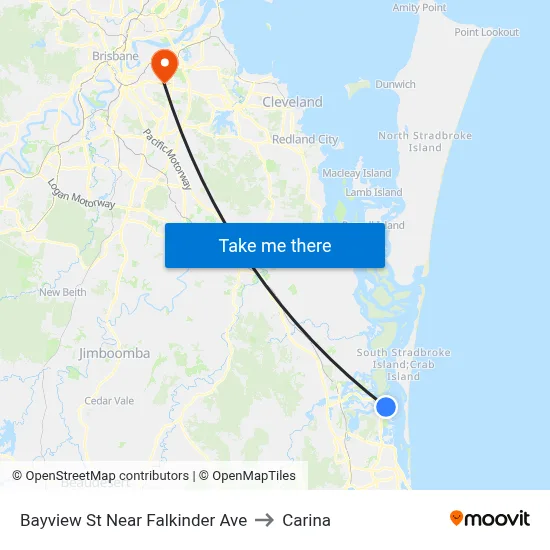 Bayview St Near Falkinder Ave to Carina map