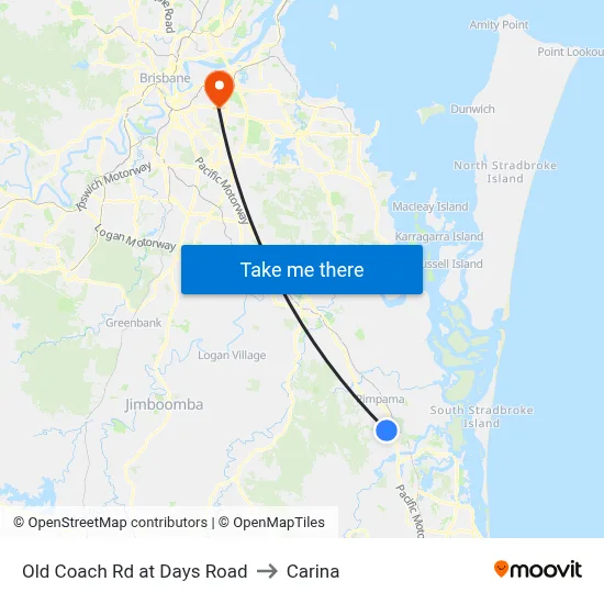 Old Coach Rd at Days Road to Carina map